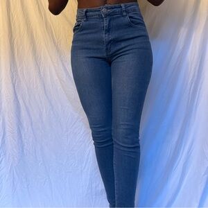 High Rise Blue Jeans